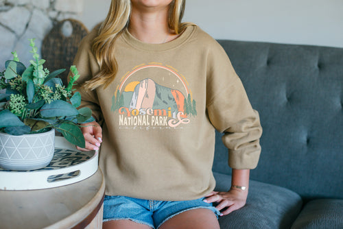Boho Yosemite National Park California Pullover | SOFTEST Fleece Sweatshirt | 2 Colors