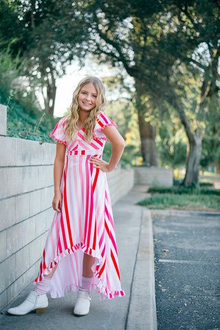 Simple Stripes Girls Twirl Dress