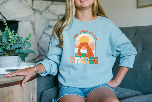 Boho Arches National Park Utah Pullover | SOFTEST Fleece Sweatshirt | 2 Colors