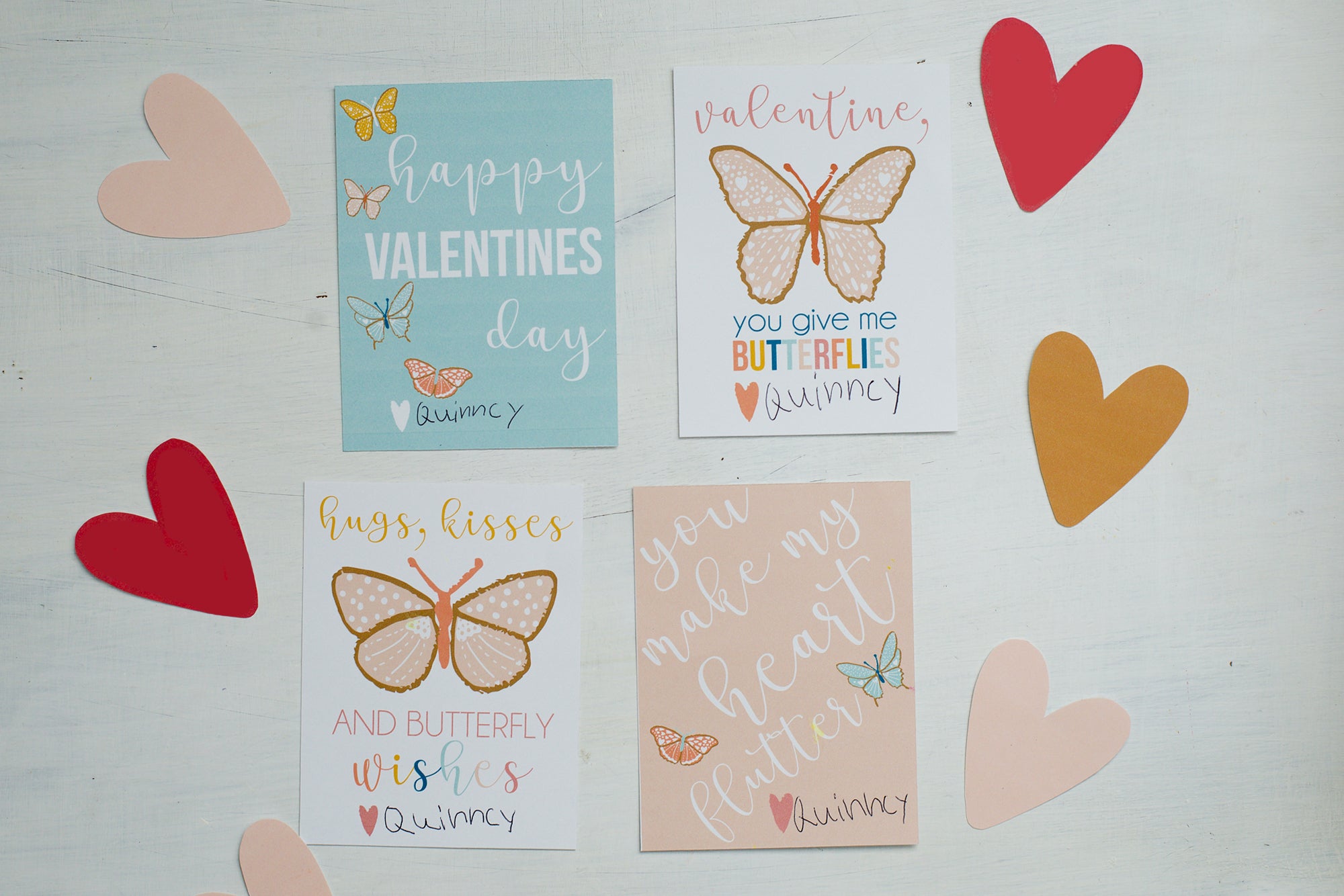 Butterfly Valentines Day Card Printables