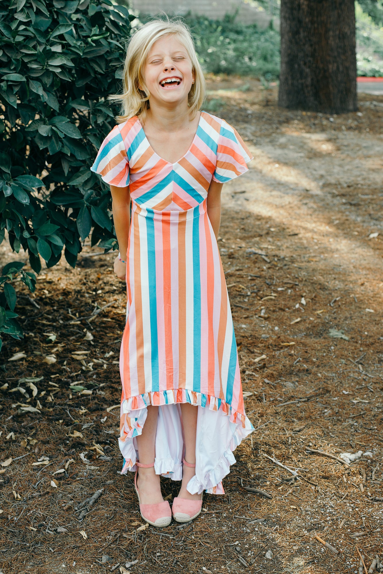 Millie Stripe High-Low Maxi Dress