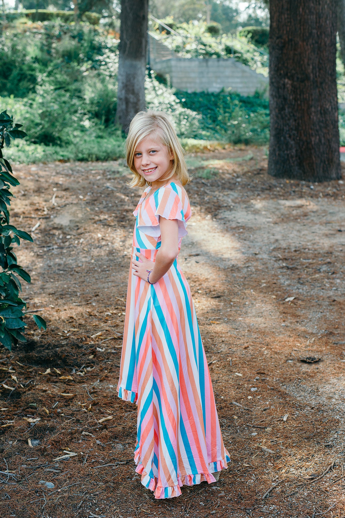 Millie Stripe High-Low Maxi Dress